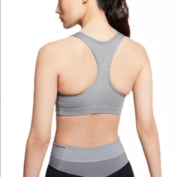 Nike Sports Bra Women’s Size Small Smoke Grey‎ Black Swoosh Logo Dri-fit - Picture 4 of 10